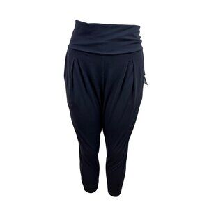 Zella Womens Black High-Waist Cropped Harem Pants Stretchy Size M - New